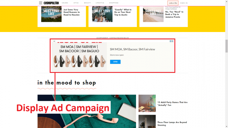 Ví dụ về Display Ad Campaigns trong Google Ads