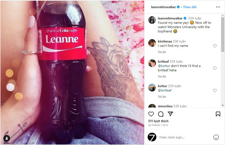 Coca-Cola trên Instagram