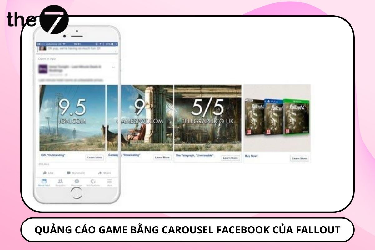 Fallout4 được giới thiệu ra mắt trên Facebook bằng quảng cáo Carousel