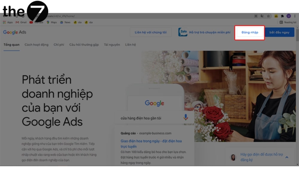 Truy cập vào tài khoản Google Ads