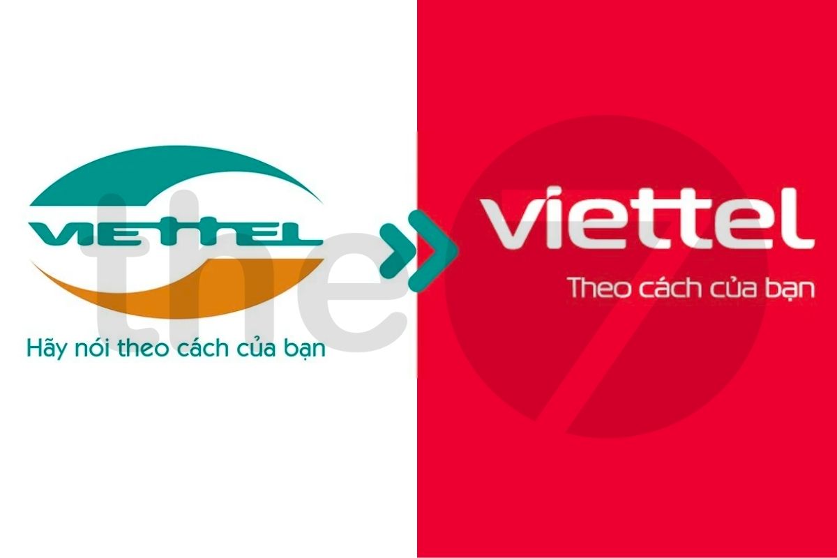 Bộ nhận diện thương hiệu cũ và mới của Viettel