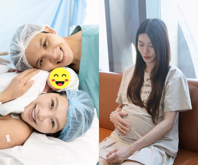 Á hậu Chế Nguyễn Quỳnh Châu và thiếu gia Ngọc Phát đón con trai đầu lòng.