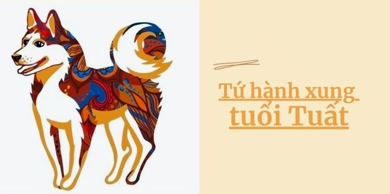 Biểu đồ Tứ hành xung của tuổi Tuất và mối liên hệ với tuổi Thìn.