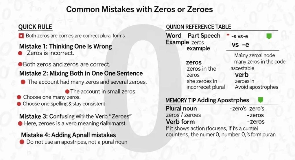 Hình ảnh minh họa các lỗi thường gặp khi sử dụng Zeros hoặc Zeroes