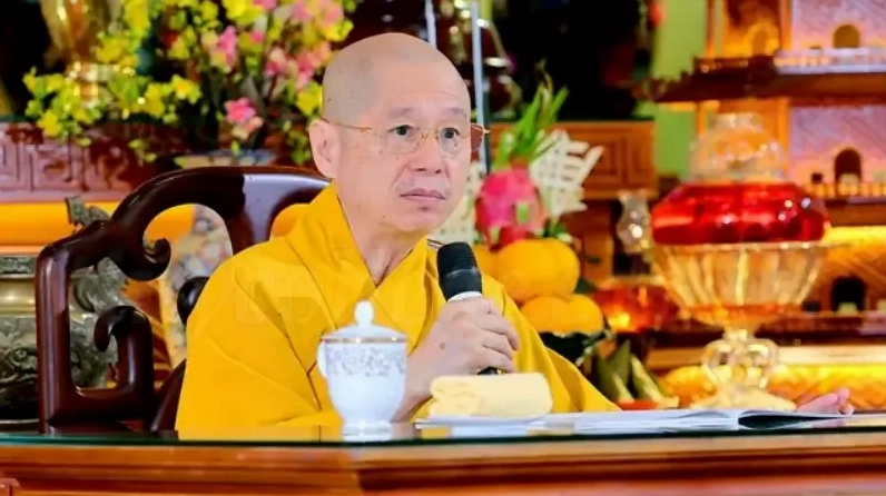 Hình ảnh Thích Chân Quang trong một buổi thuyết pháp