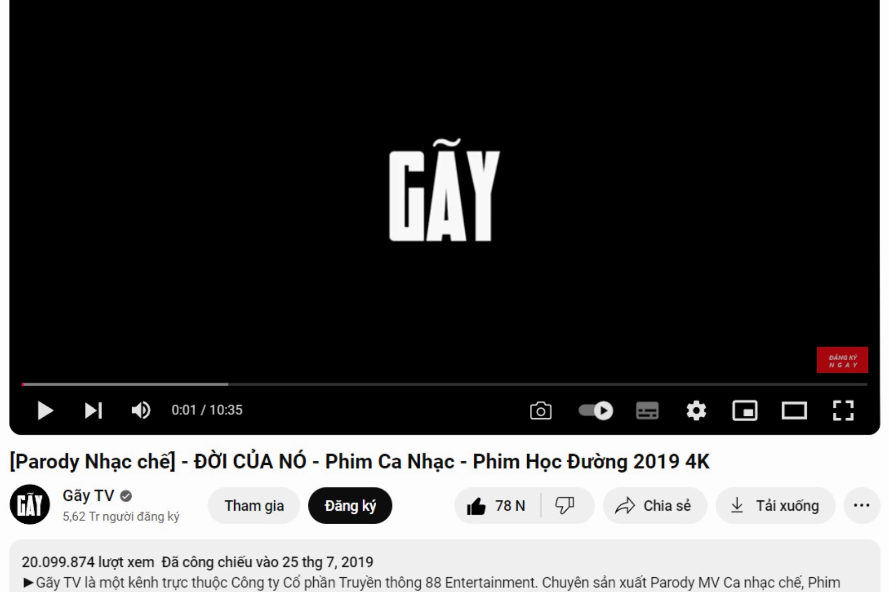 MV Parody Đời của nó cán mốc hơn 20 triệu views