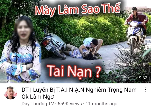 Nam Ok và đội ngũ sản xuất video về an toàn giao thông