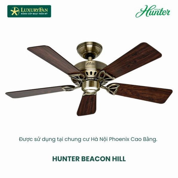 Quạt trần Hunter Beacon Hill với thiết kế cổ điển