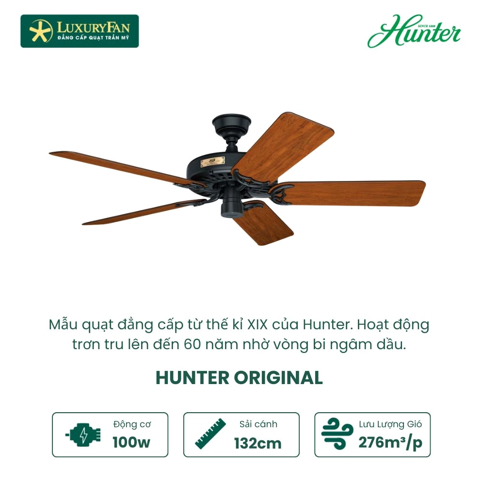 Quạt trần Mỹ Hunter Original - Biểu tượng chất lượng