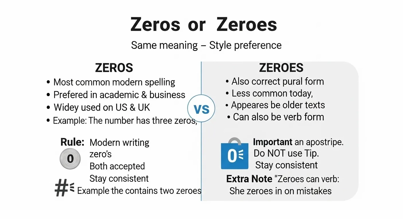 So sánh trực quan giữa Zeros và Zeroes