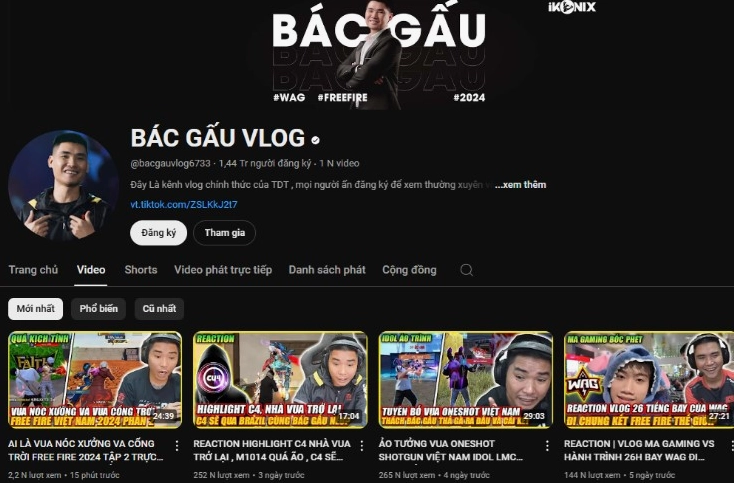 Sự nghiệp của streamer Bác Gấu