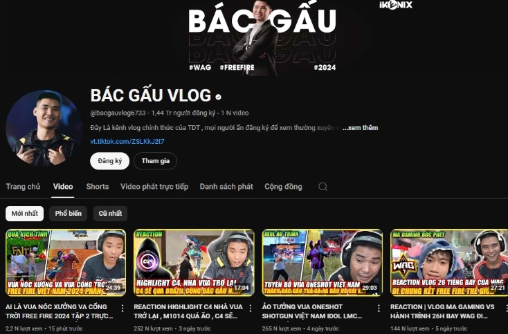 Sự nghiệp lẫy lừng streamer bác gấu
