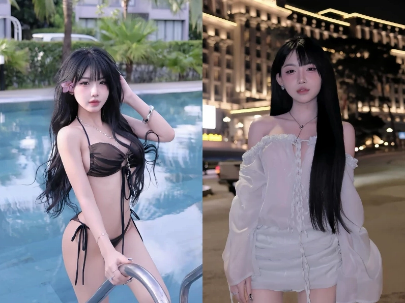 “Top 1 girl phố” Bùi Trà thả dáng bên hồ bơi hút ánh nhìn