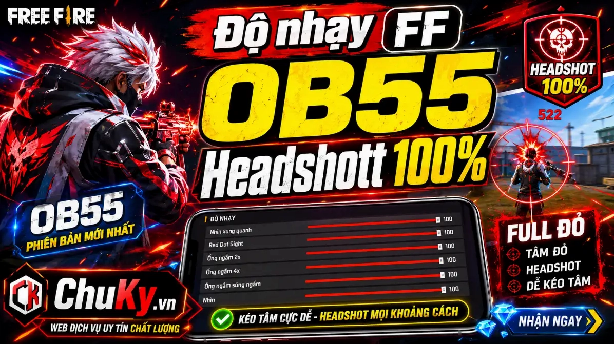 Biểu đồ thể hiện độ nhạy trong game Free Fire phiên bản OB55