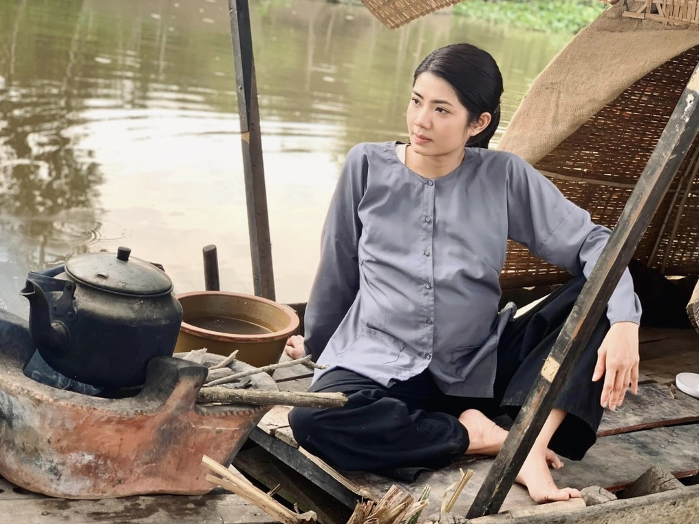 Đàm Phương Linh trong một cảnh quay phim
