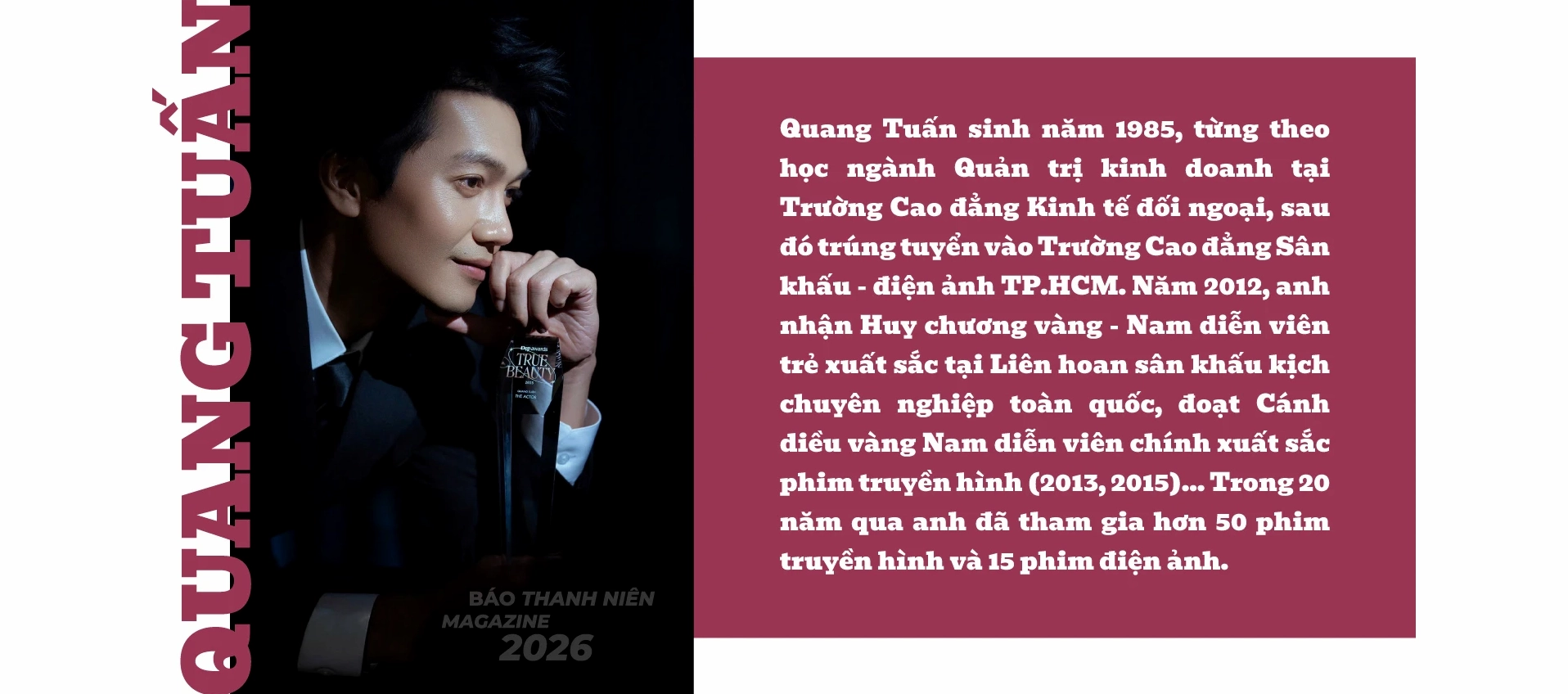 Diễn viên Quang Tuấn trong một phân cảnh phim.