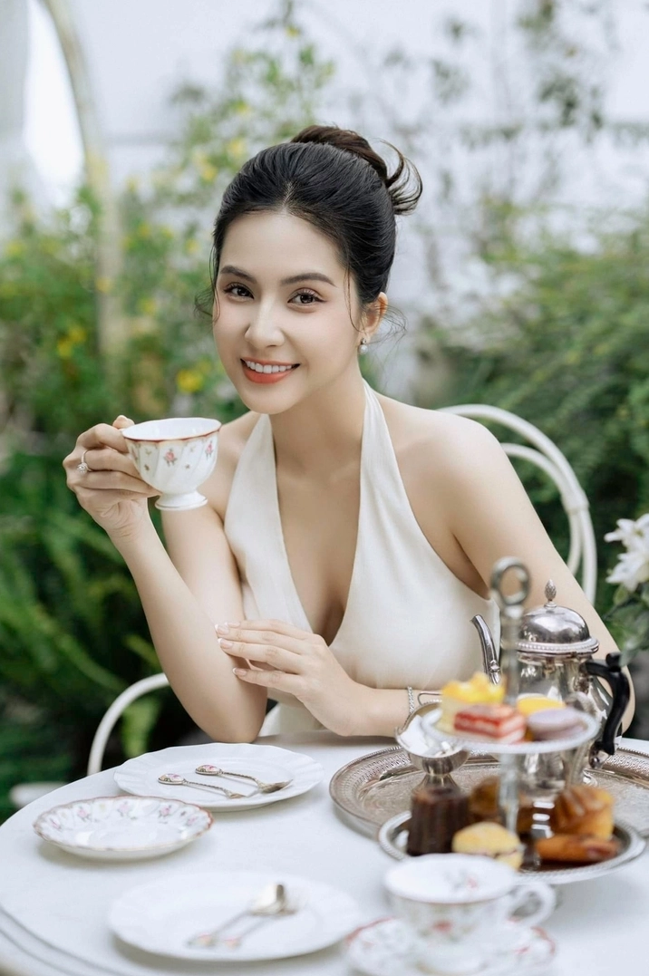 Diễn viên Thiên An trong một cảnh quay.