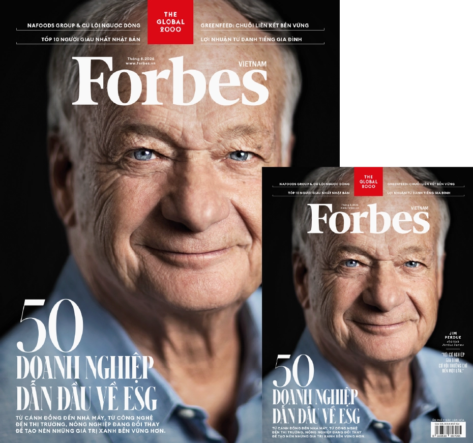 Giao diện website Forbes Vietnam với logo và menu