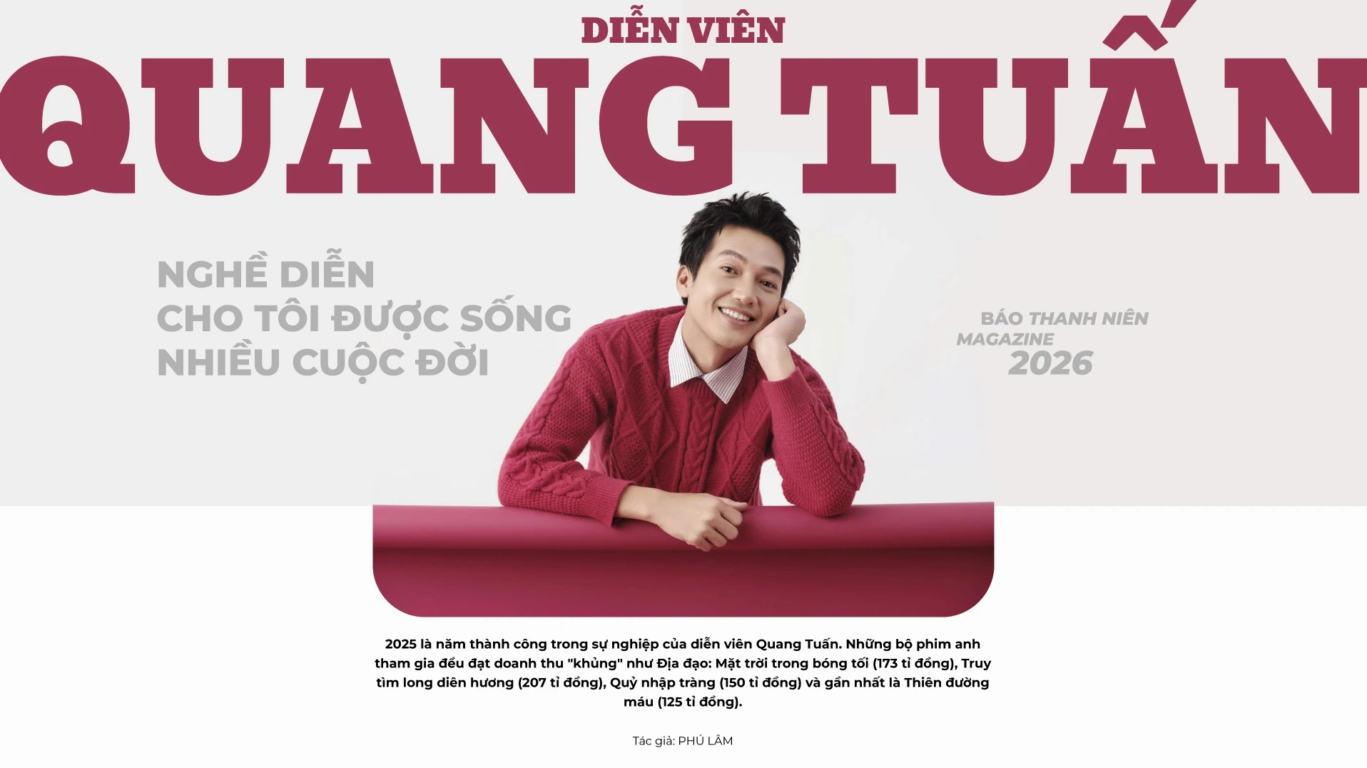 Hình ảnh của diễn viên Quang Tuấn.