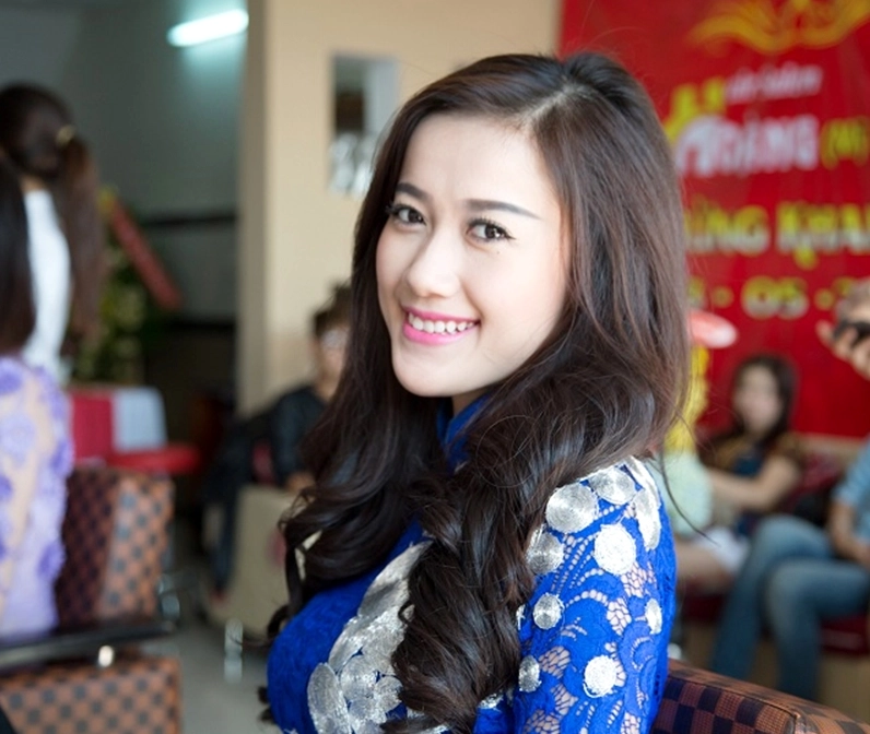 Nữ diễn viên Bùi Lê Kim Ngọc trong một chương trình truyền hình.