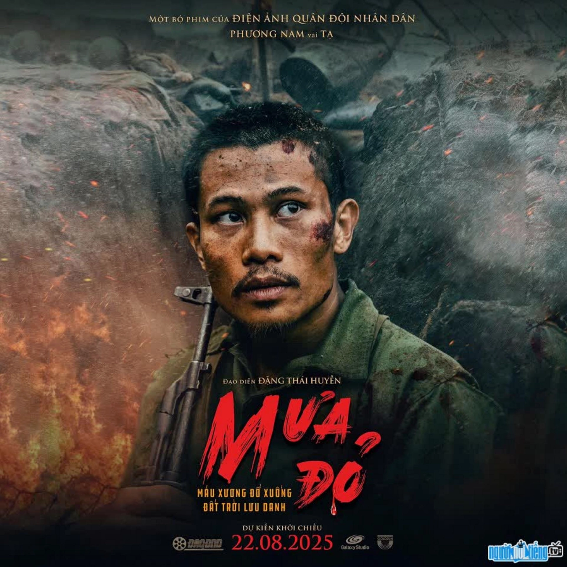 Poster Nam diễn viên trong phim “Mưa đỏ”