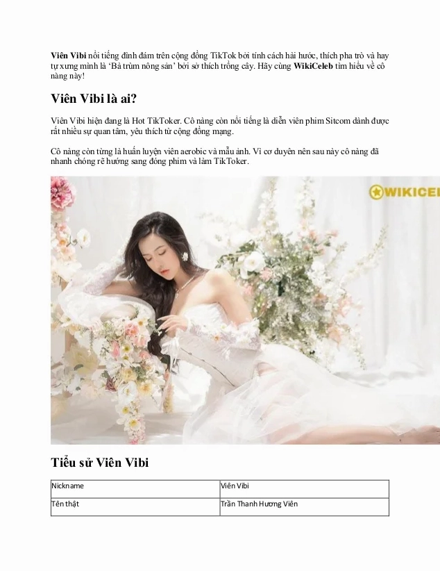 Viên Vibi nổi tiếng đình đám trên cộng đồng TikTok