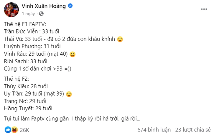 Bất ngờ với tuổi thật của thành viên nhóm hài tỉ view FAPTV - Ảnh 2.
