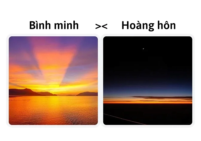 Cảnh hoàng hôn thơ mộng với những đám mây màu sắc
