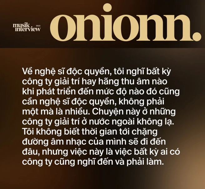 Onionn trong quá trình sản xuất âm nhạc